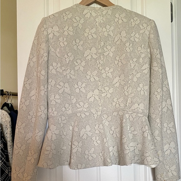 DKNY Floral-Print Zip Up Peplum Jacket Size 8 - Picture 7 of 13